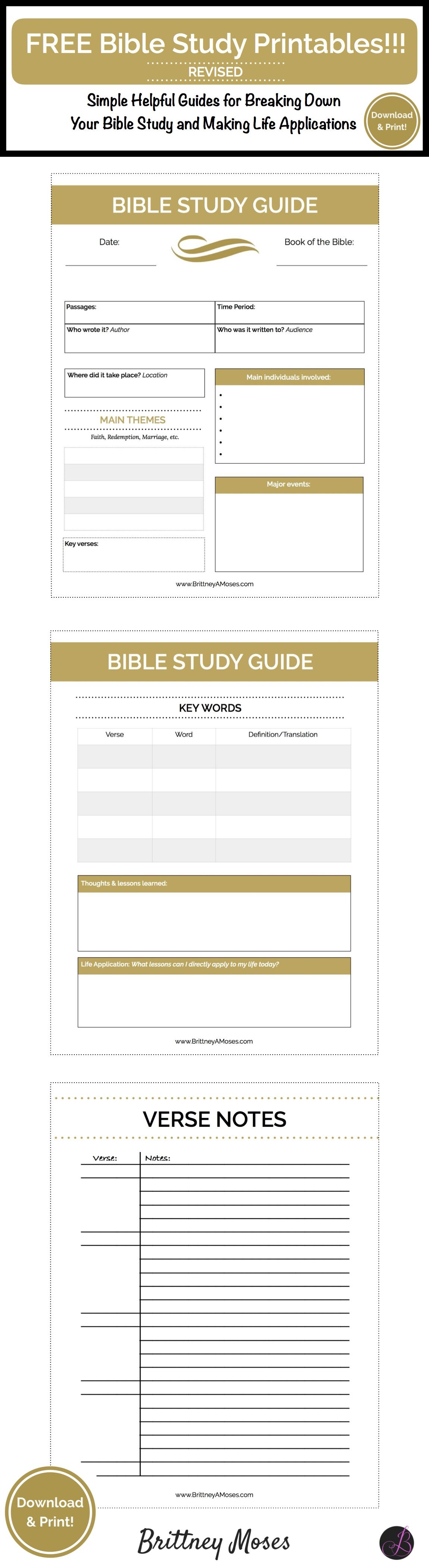 Newly Revised Printable Bible Study Guide | The Bible | Bible Study - Free Printable Bible Study Guides