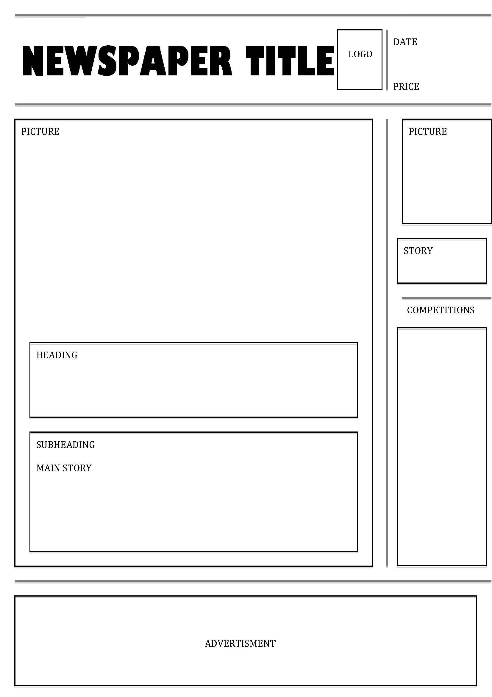 Printable Newspaper Templates For Students