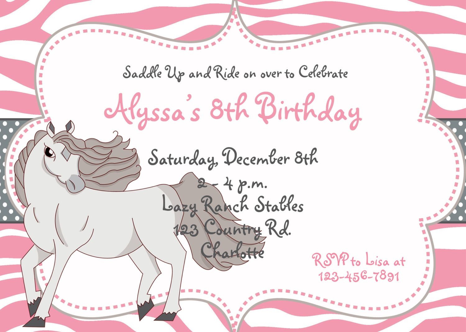 Nice Free Template Free Printable Horse Birthday Party Invitations - Free Printable Horse Themed Birthday Party Invitations