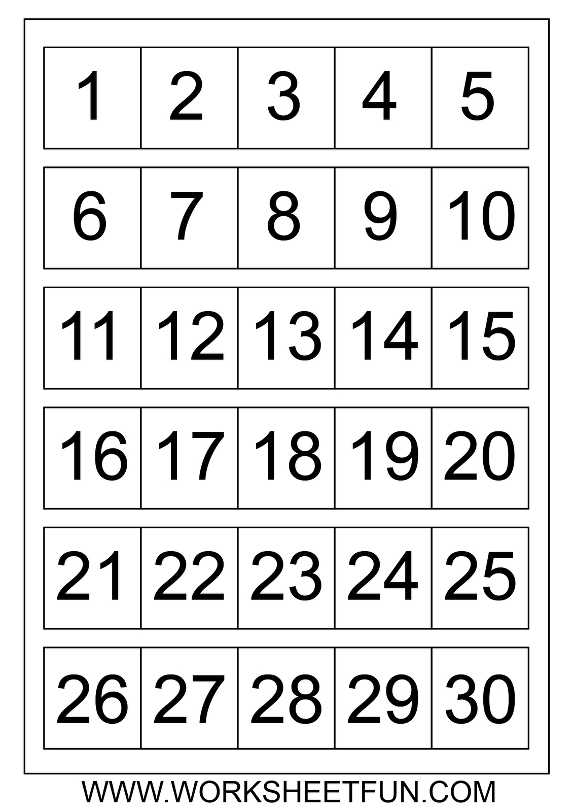 Free Printable Number Chart 1 20 | Free Printable