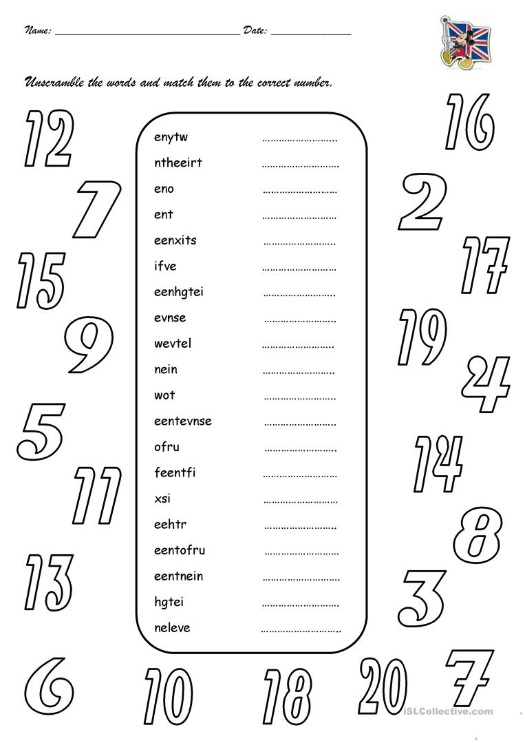 Numbers 1-20 Worksheet - Free Esl Printable Worksheets Madeteachers - Free Printable Numbers 1 20 Worksheets