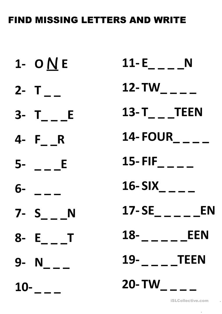 Numbers 1-20 Worksheet - Free Esl Printable Worksheets Madeteachers - Free Printable Numbers 1 20 Worksheets