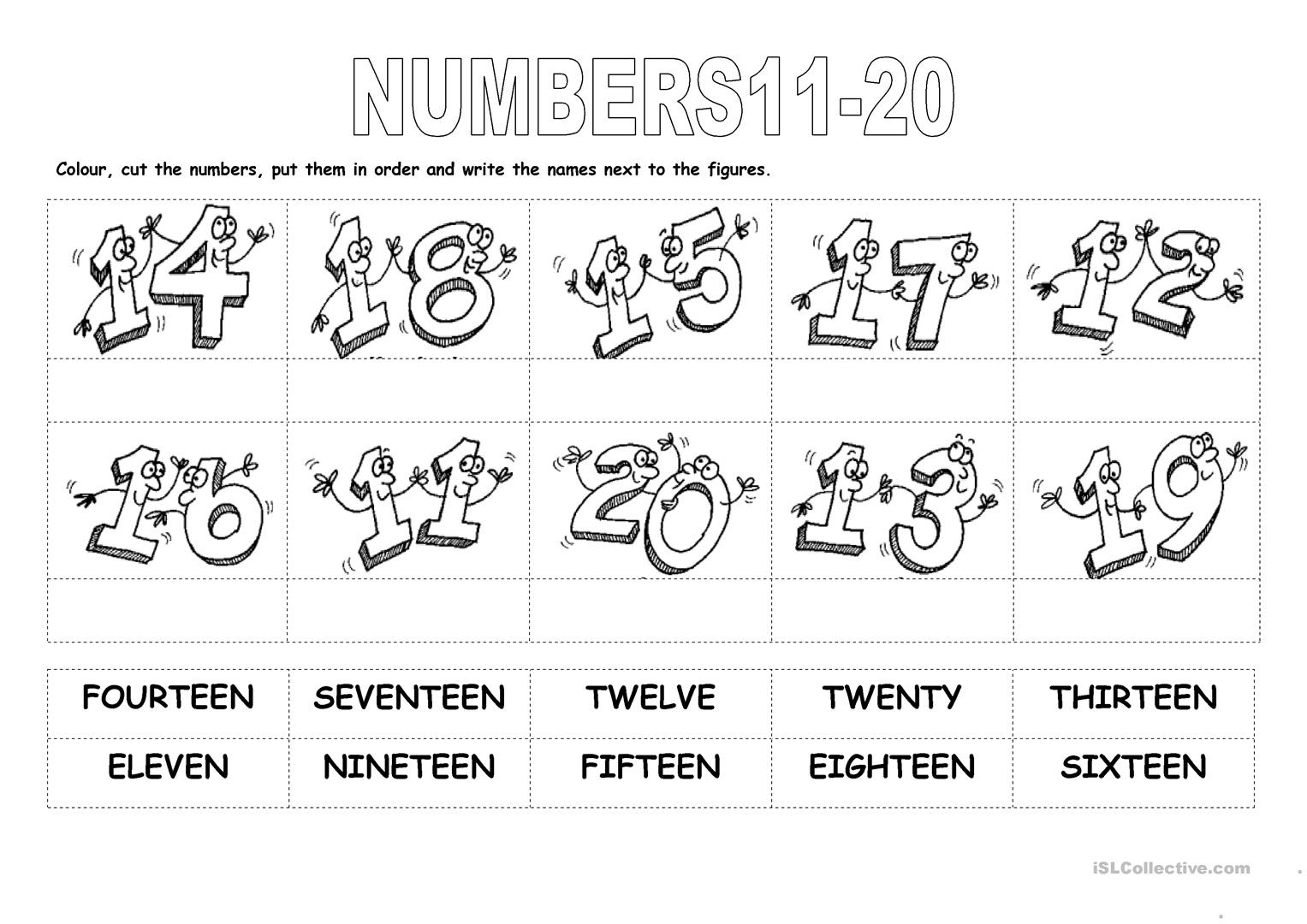 Numbers 11-20 Worksheet - Free Esl Printable Worksheets Madeteachers - Free Printable Numbers 1 20 Worksheets