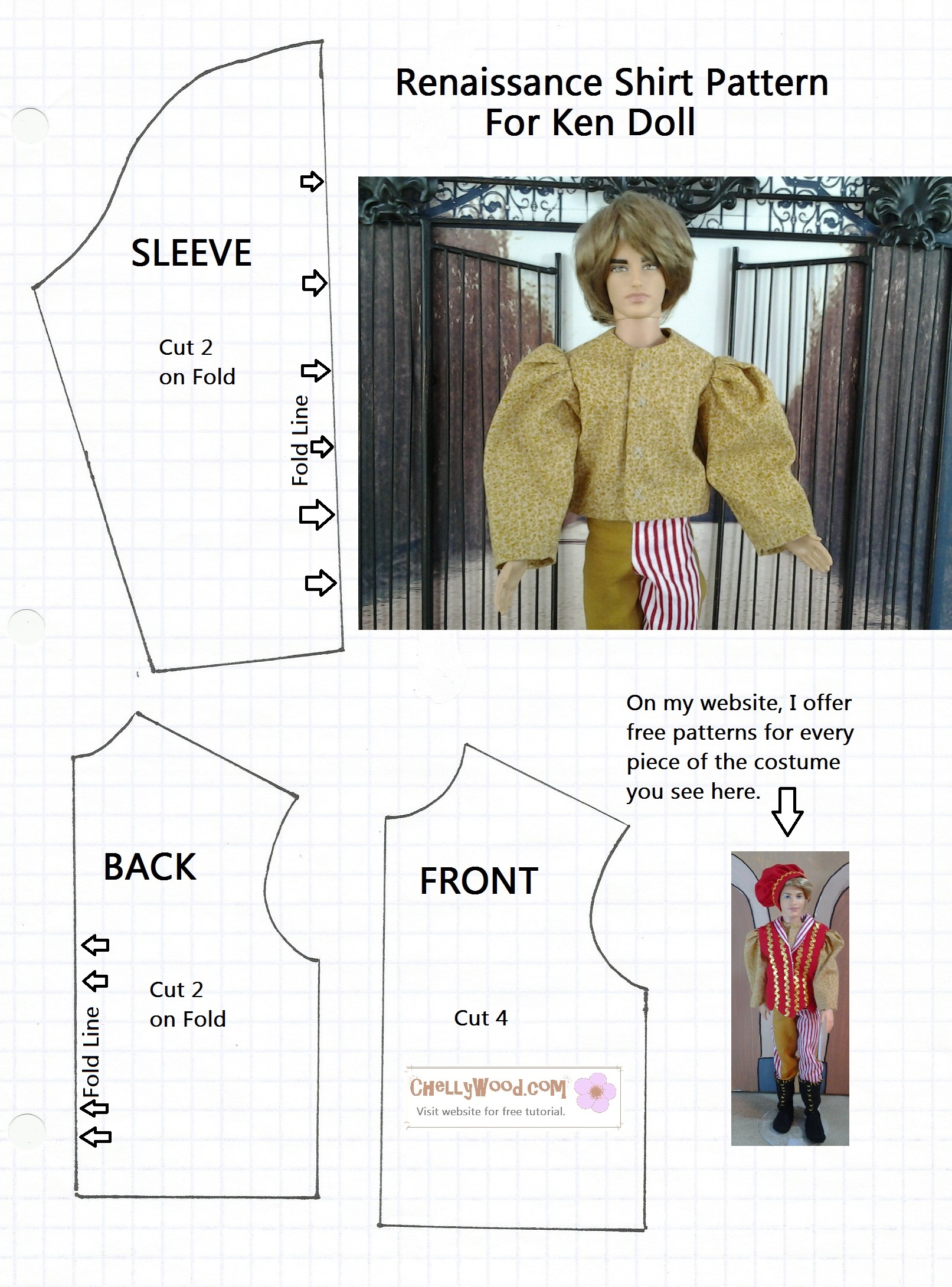 Old Pattern Page – Free, Printable Doll Clothes Sewing Patterns For - Free Printable Blouse Sewing Patterns