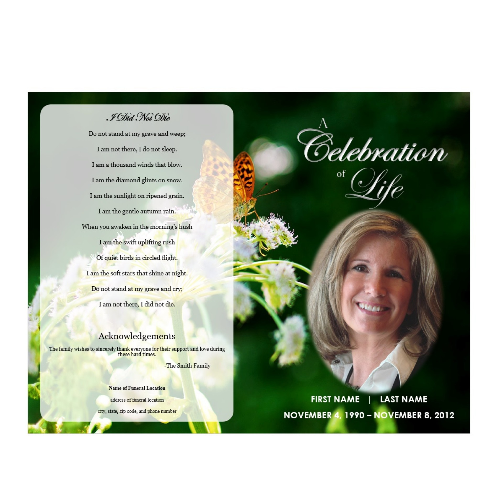 Outstanding Free Funeral Programs Template Download Ideas Program - Free Printable Funeral Programs