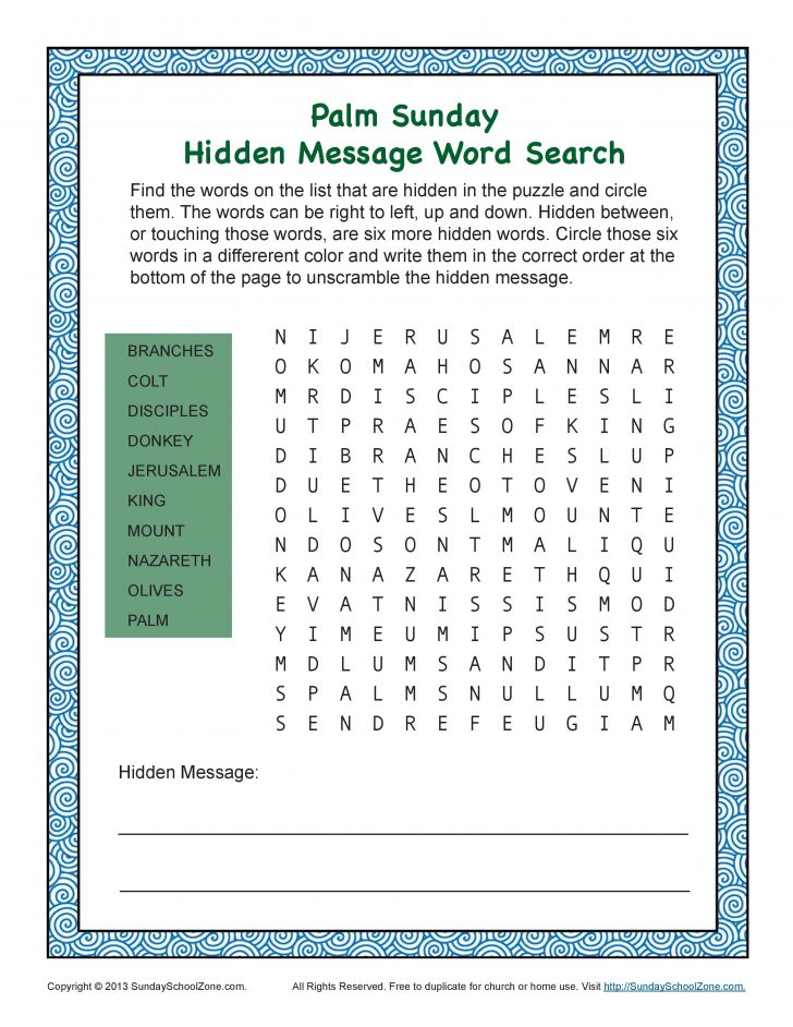 Free Word Search With Hidden Message Printable