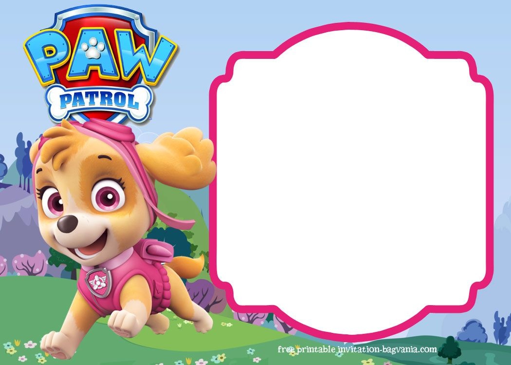 Paw Patrol Birthday Invitation Templates – Most Complete - Free Printable Paw Patrol Invitations