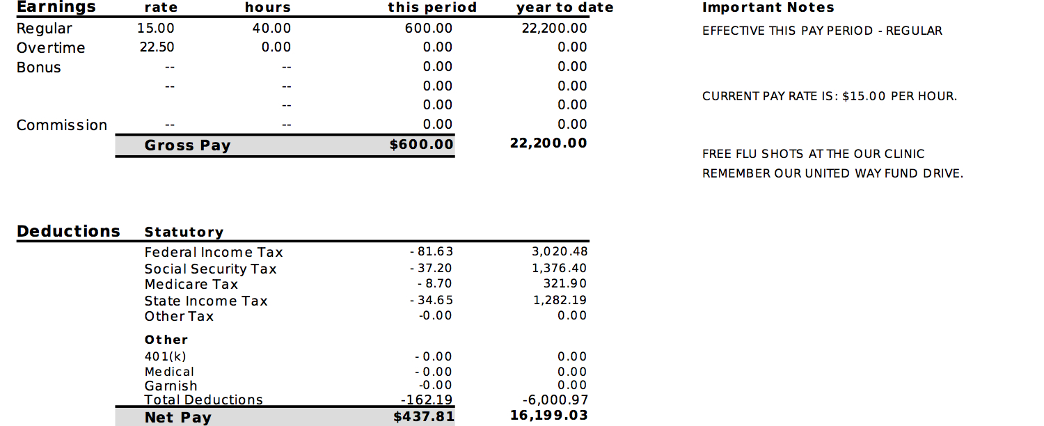 Pay Stub Info - Learn - Examples - Testimonials - Free Preview - Free Printable Pay Stubs Online