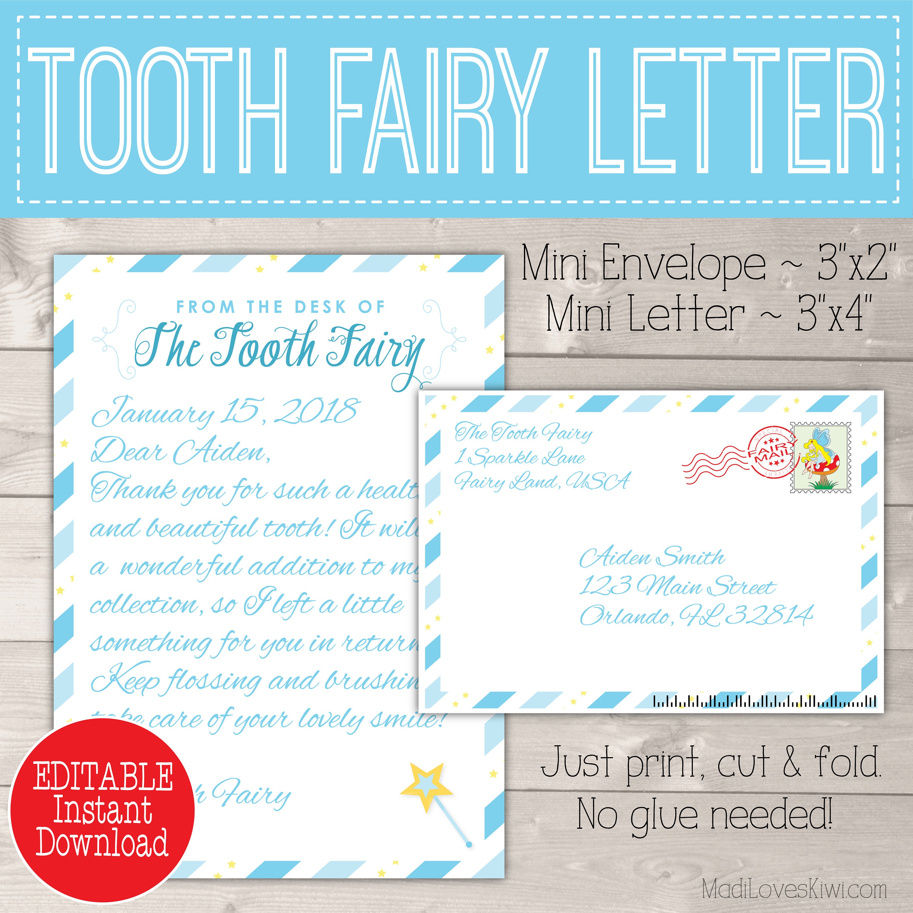 tooth fairy letter template boy