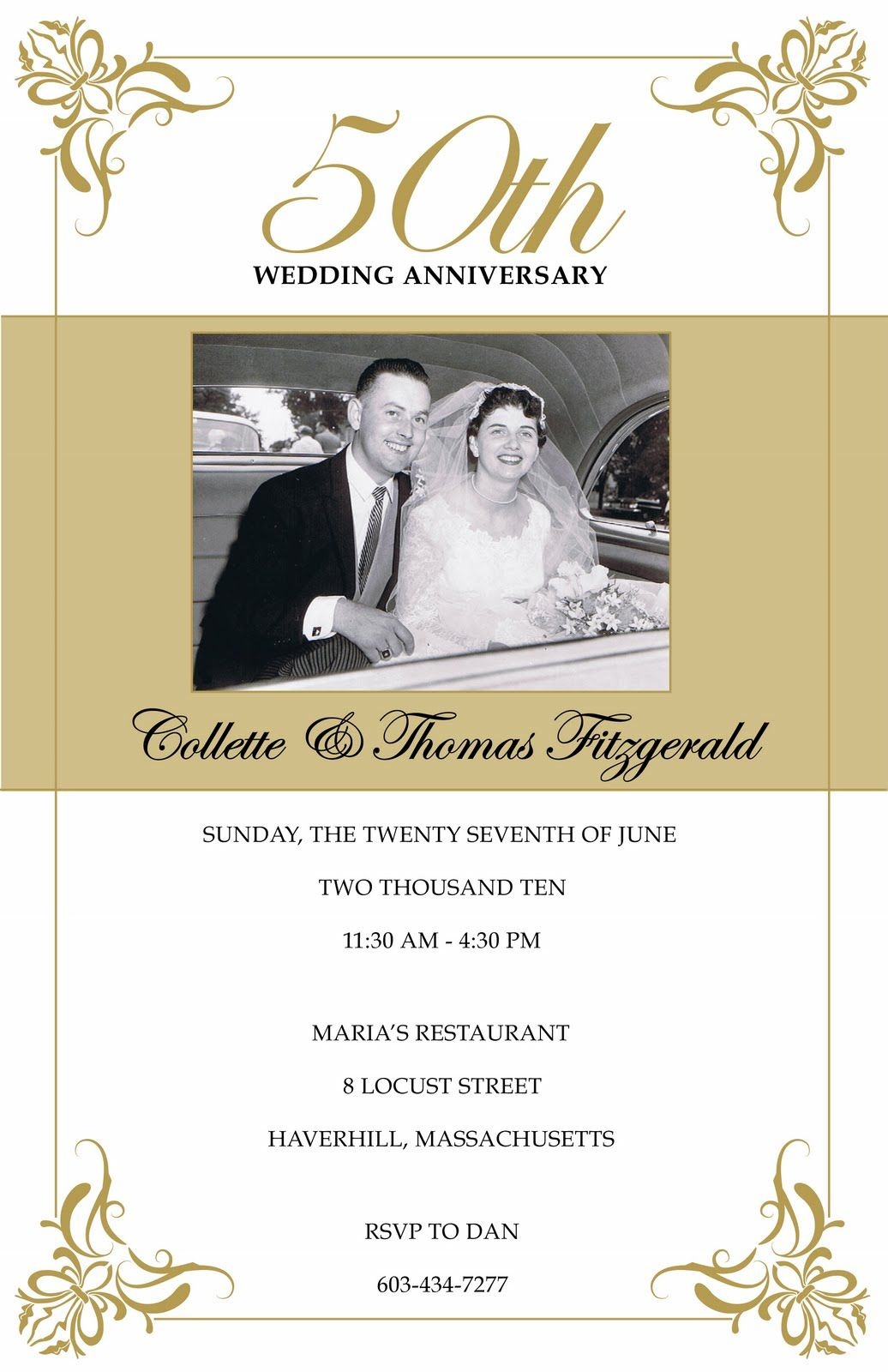 Photo Gallery Of The 50Th Wedding Anniversary Party Ideas To - Free Printable 60Th Wedding Anniversary Invitations