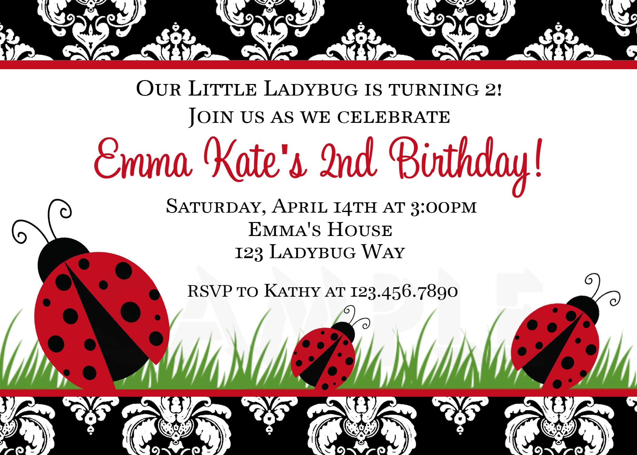 Photo : Printable Birthday Invitations Ladybug Image - Free Printable Ladybug Baby Shower Invitations Templates