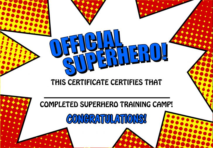 Free Printable Superhero Certificates