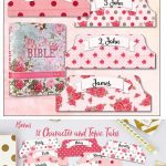 Pink Printable Creative Rose Bible Tabs For Bible Journalling / 66   Free Printable Books Of The Bible Tabs