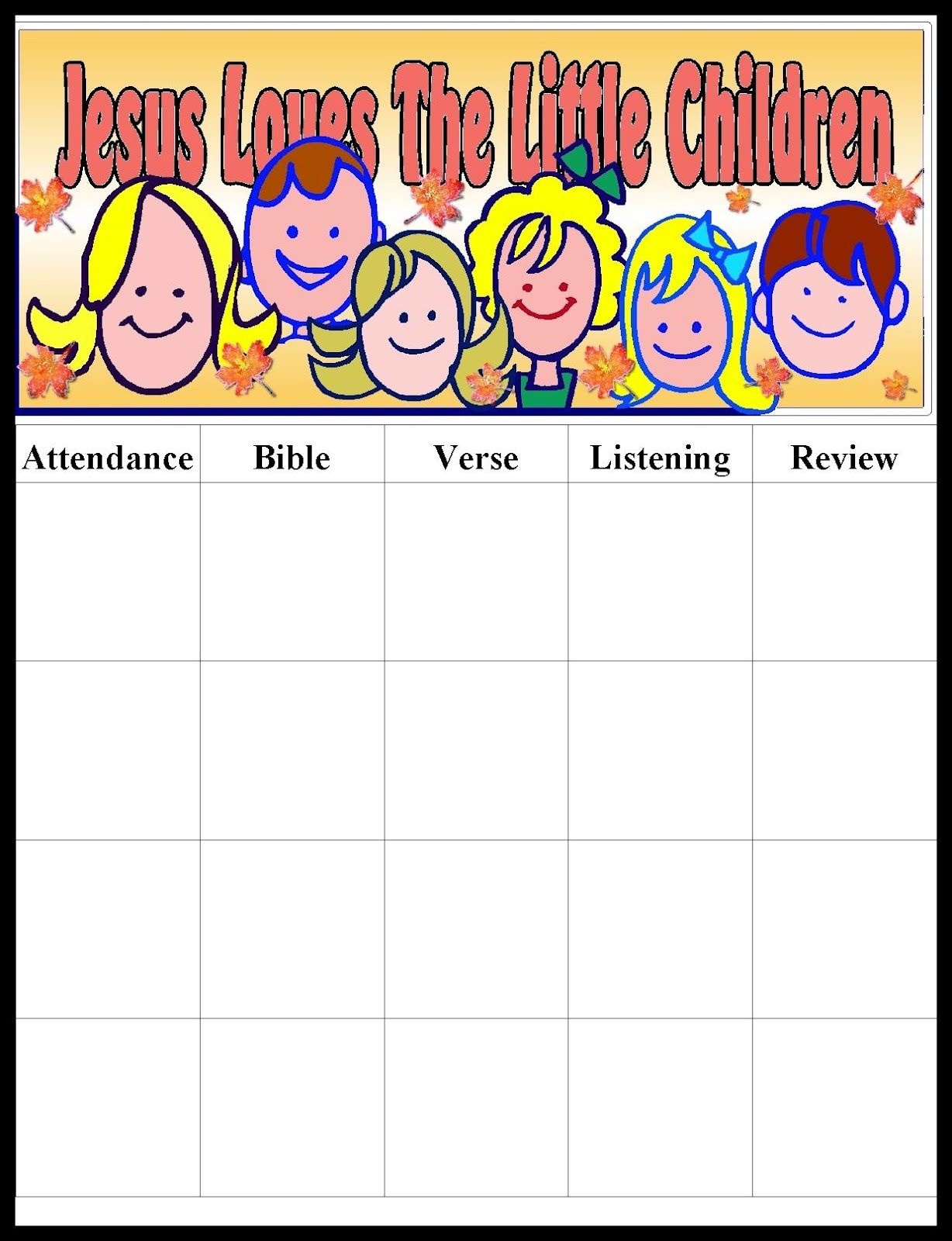 Pinmara Rivera On Sunday School Ideas | Sunday School Kids - Sunday School Attendance Chart Free Printable