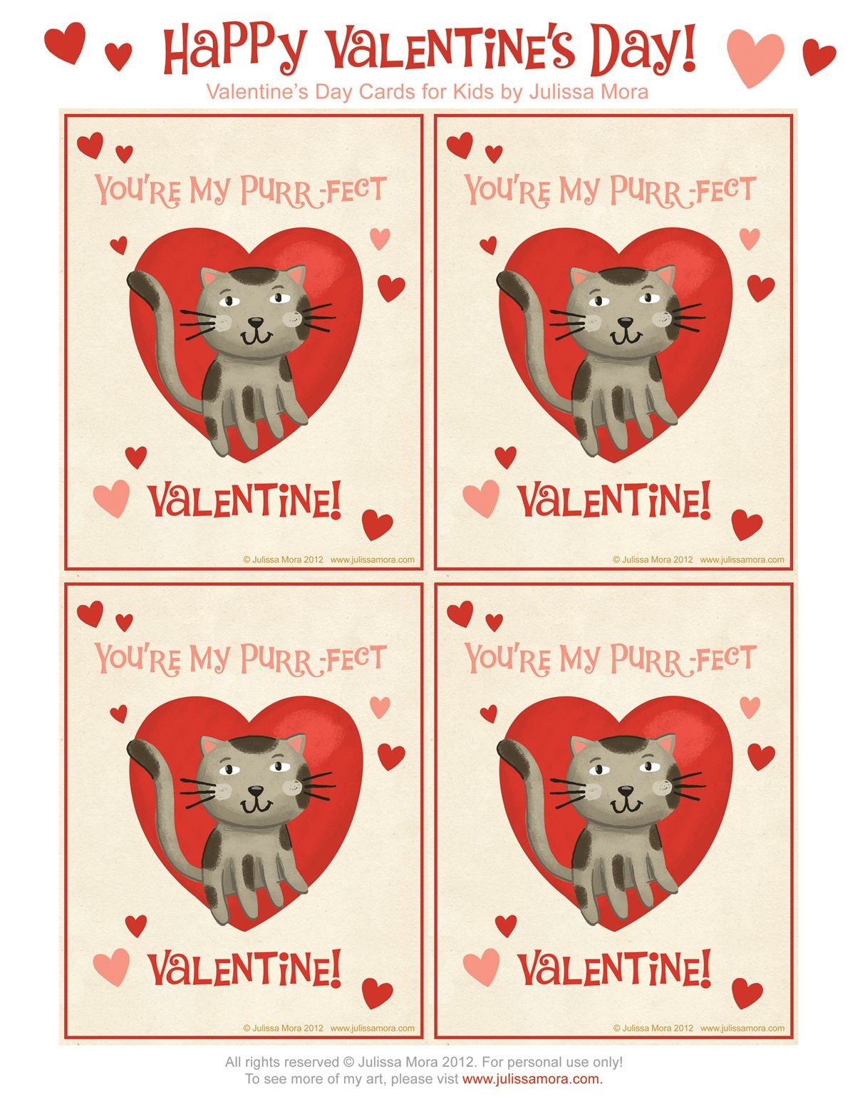 Free Printable Cat Valentine Cards Free Printable