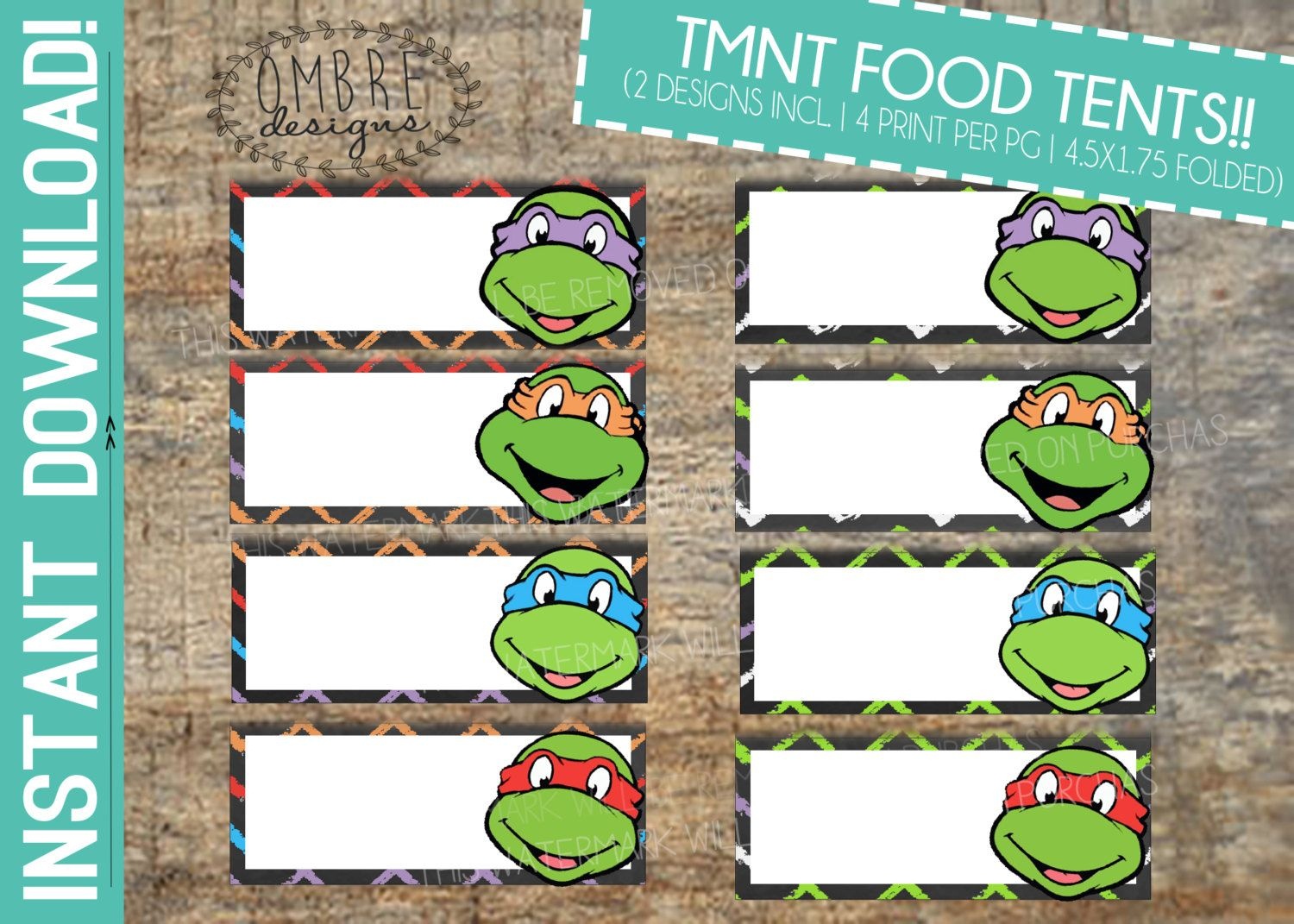 Pinterest - Free Printable Tmnt Food Labels