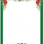 Poinsettia Valance Letterhead | Holiday Papers | Christmas Border   Free Printable Christmas Border Paper