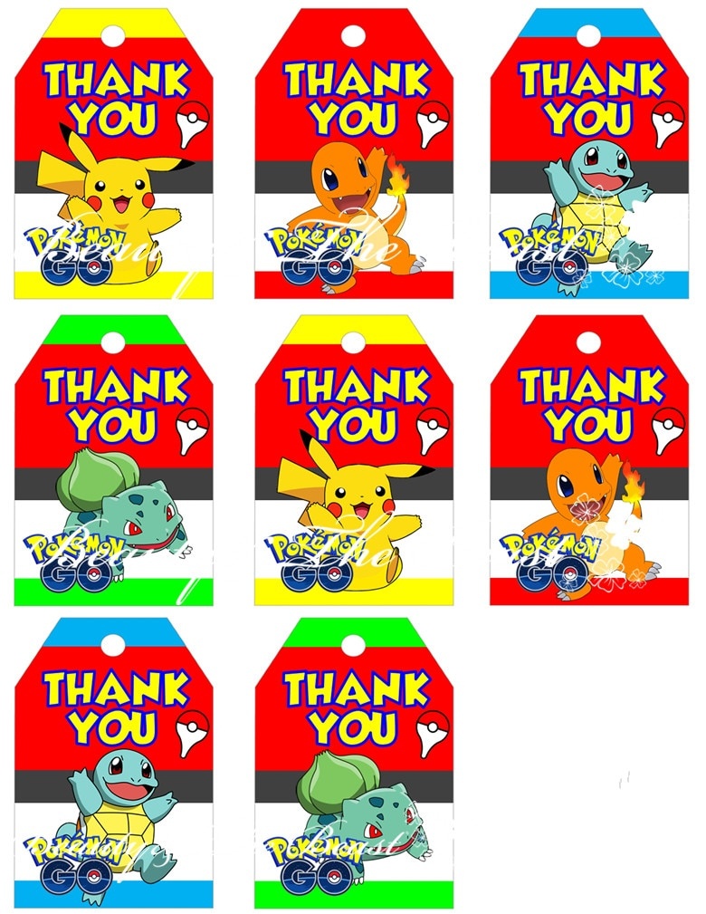 Free Printable Pokemon Thank You Tags