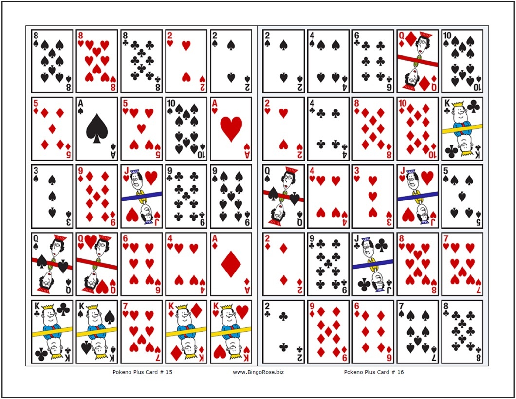 Pokeno Cards Printable Masterprintable Free Printable Pokeno Game