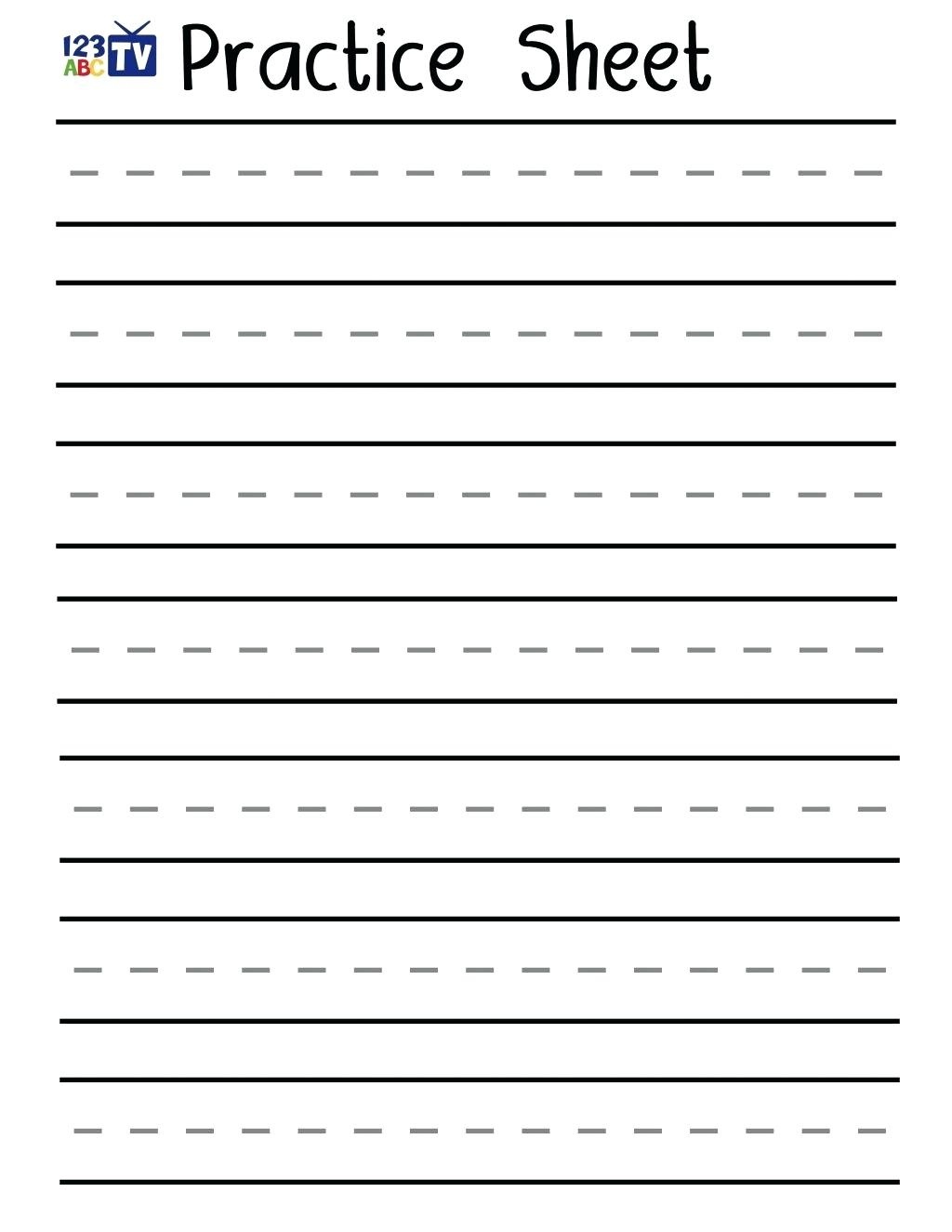 Practice Writing Sheets – Shoppingforu.club - Blank Handwriting Worksheets Printable Free