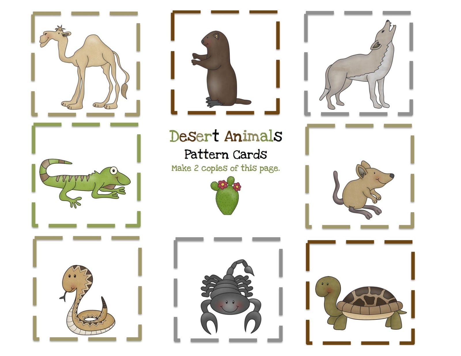 Preschool Printables: Desert Animals Printable | Themed Lesson Plan