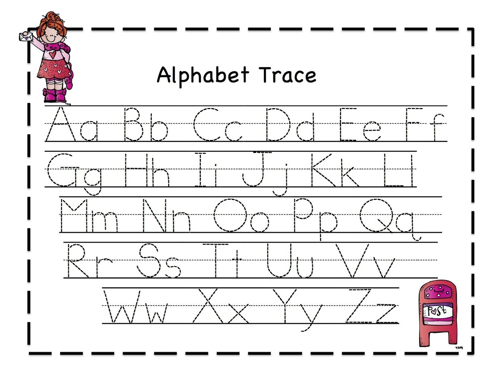 Preschool Printables: Valentine | February Ideas | Alphabet Tracing - Free Printable Preschool Worksheets Tracing Letters