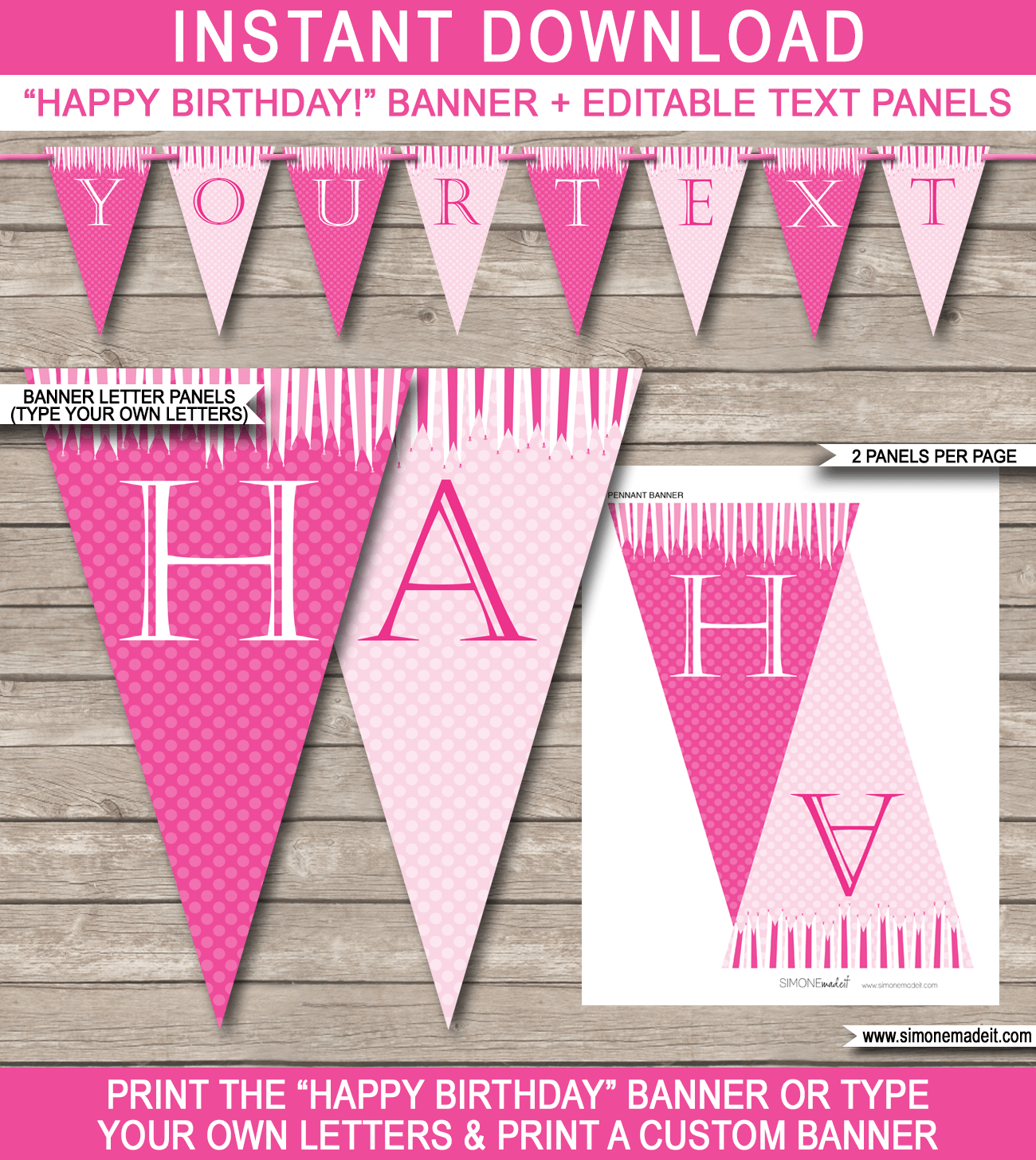 Princess Party Banner Template | Birthday Banner | Editable Bunting - Free Printable Princess Birthday Banner