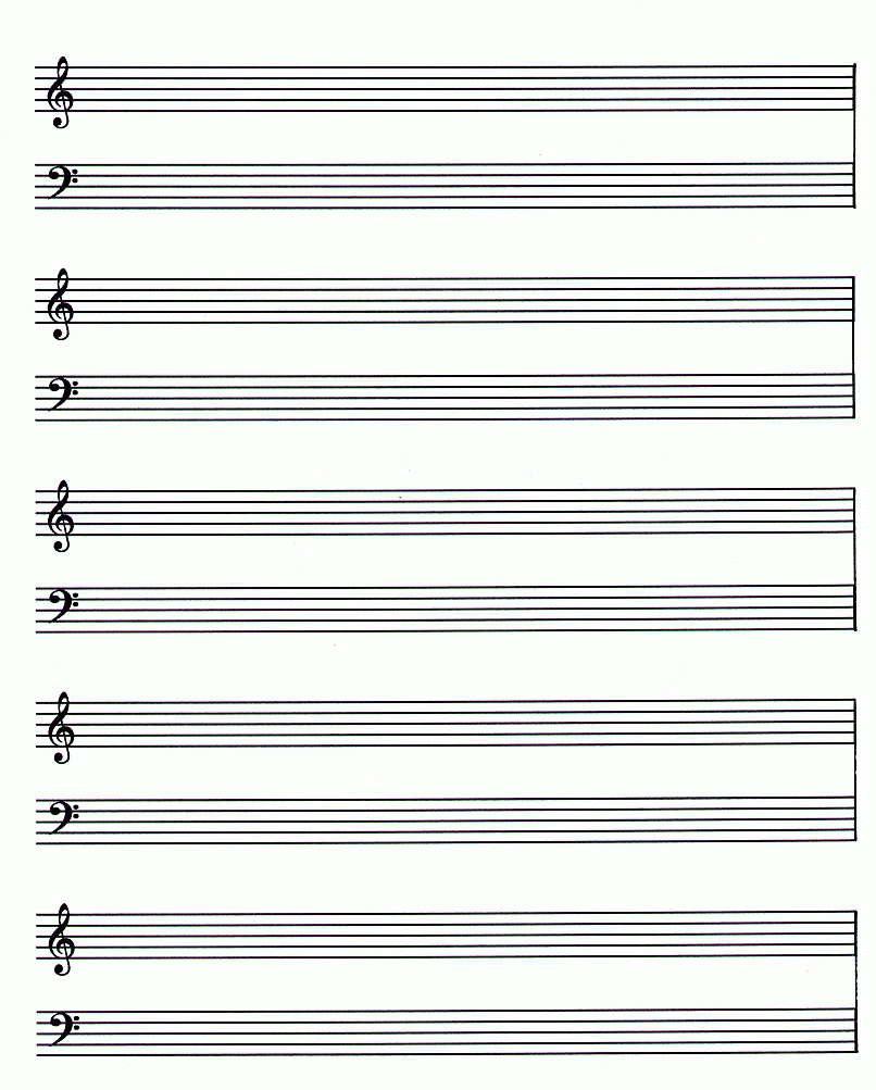 Print Off Your Own Piano Sheet Music To Fill In | Sheet Music In - Free Printable Staff Paper