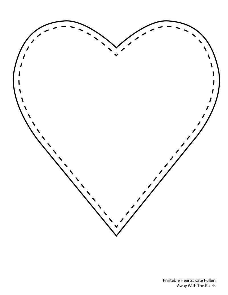 Print Out These 6 Sweet And Free Heart Templates | Paper | Heart - Free Printable Hearts