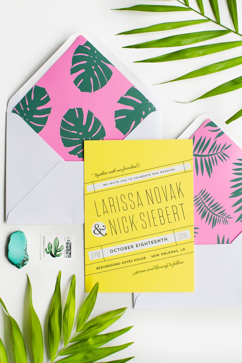 Print These Tropical Palm Envelope Liners For Your Stationery - Free Printable Palm Tree Template