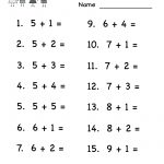 Printable Adding Worksheets | Kindergarten Addition Worksheet   Free   Free Printable Math Worksheets For Kids