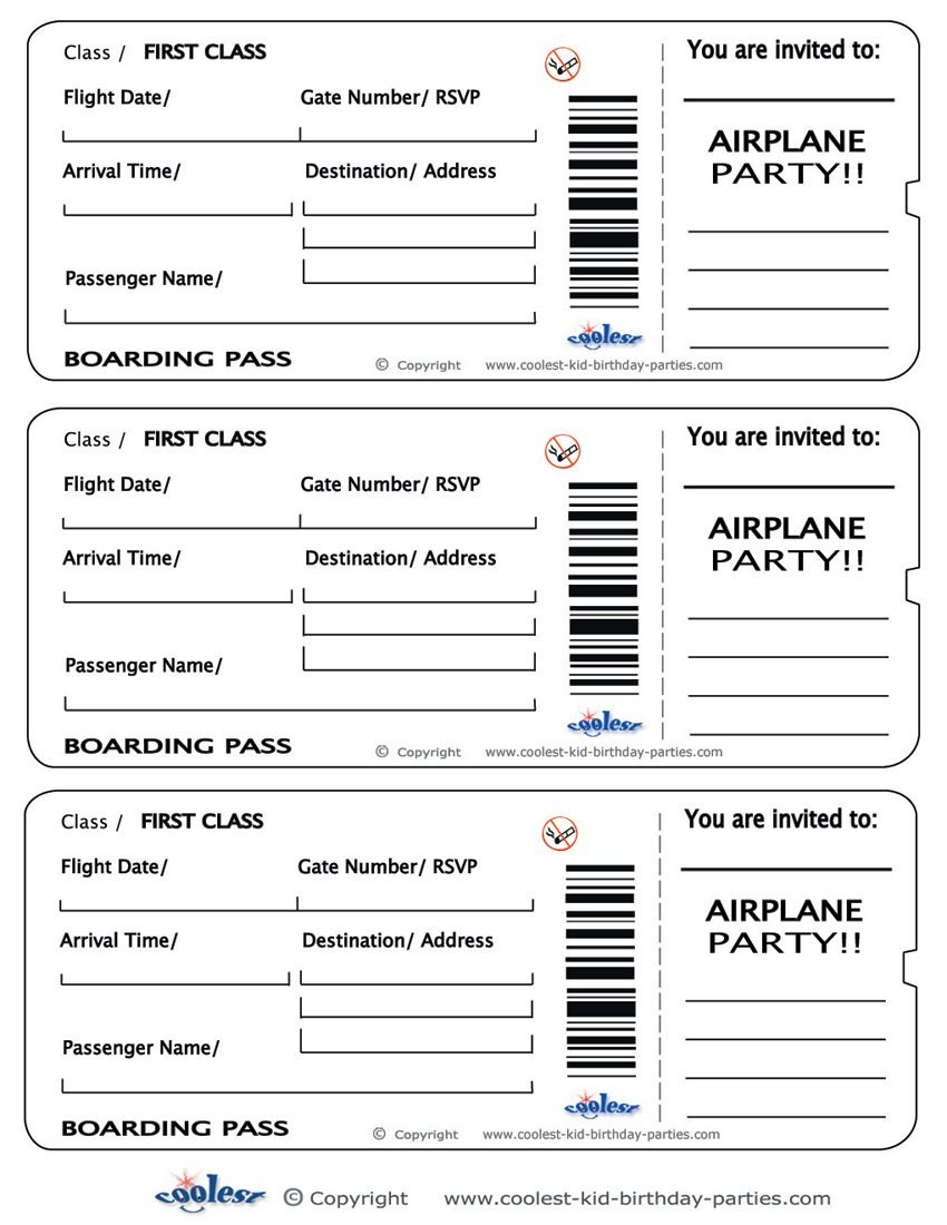 airplane ticket coloring page