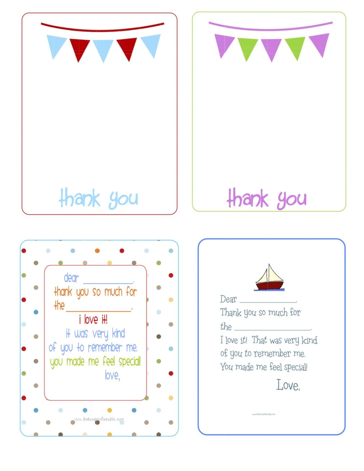 Printable Birthday Thank You Cards - | Printables &amp;amp; Fonts - Free Printable Volunteer Thank You Cards