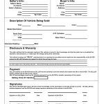 Printable Car Bill Of Sale Pdf | Bill Of Sale For Motor Vehicle   Free Printable Texas Bill Of Sale Form