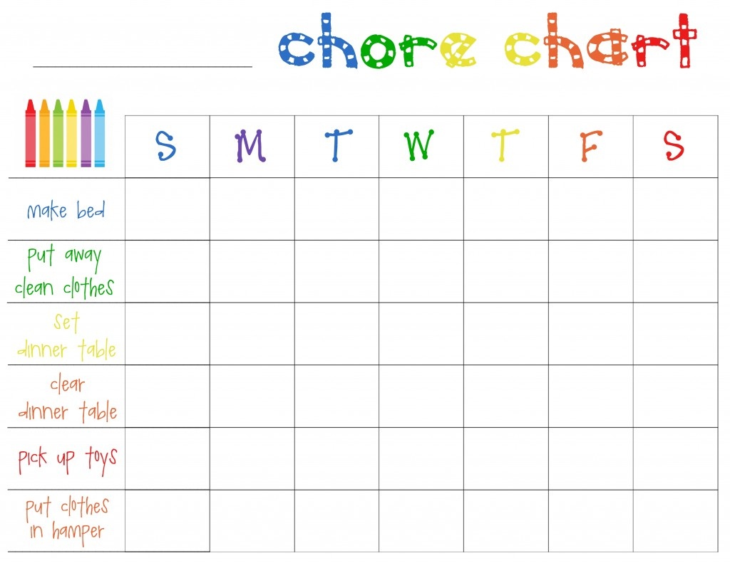 Printable Chore Charts Free | Acme Of Skill - Free Editable Printable Chore Charts