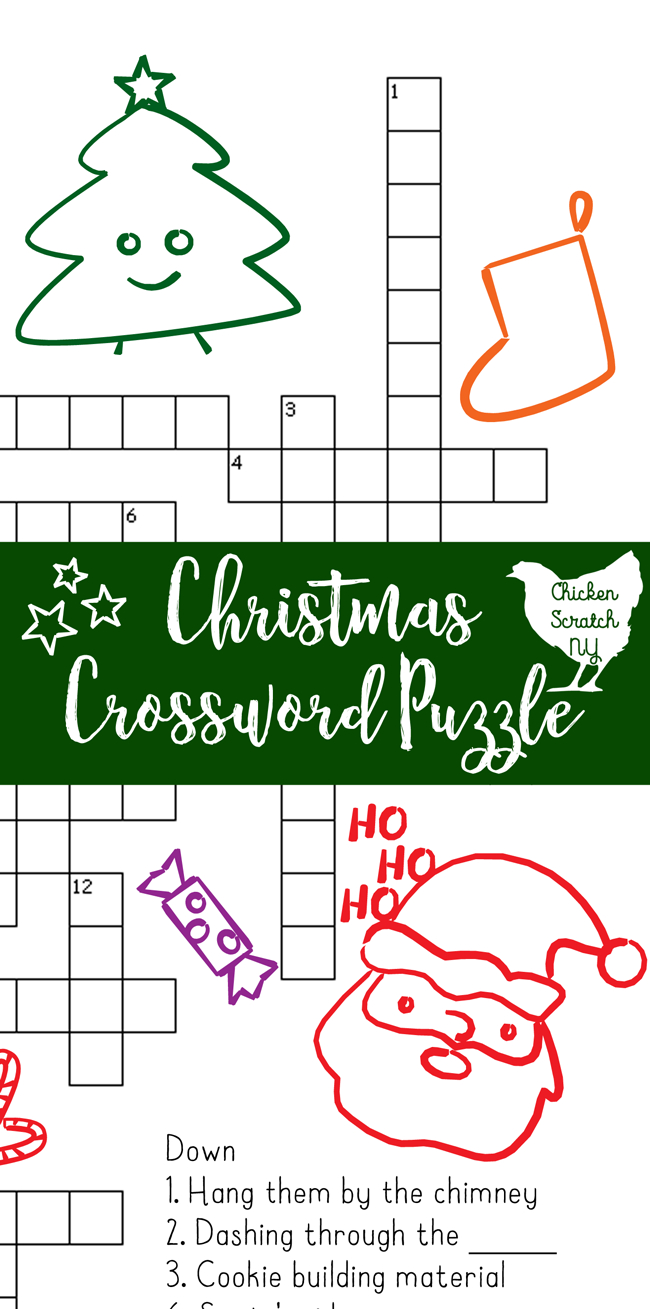 Printable Christmas Crossword Puzzle With Key - Free Printable Christmas Puzzles