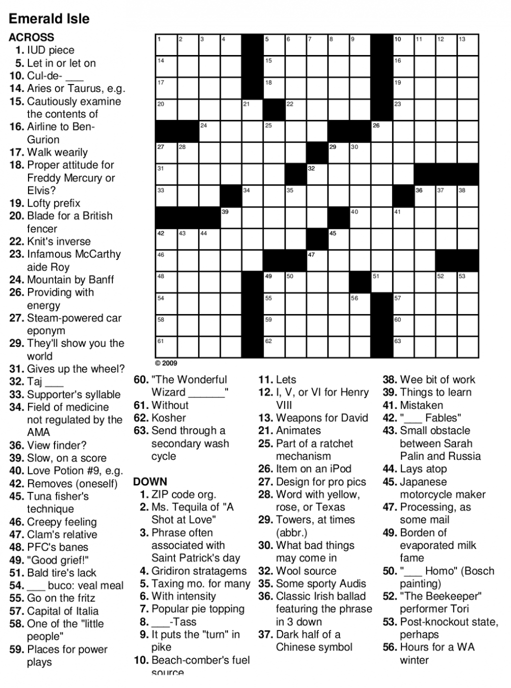 Free Printable Crosswords Easy Free Printable