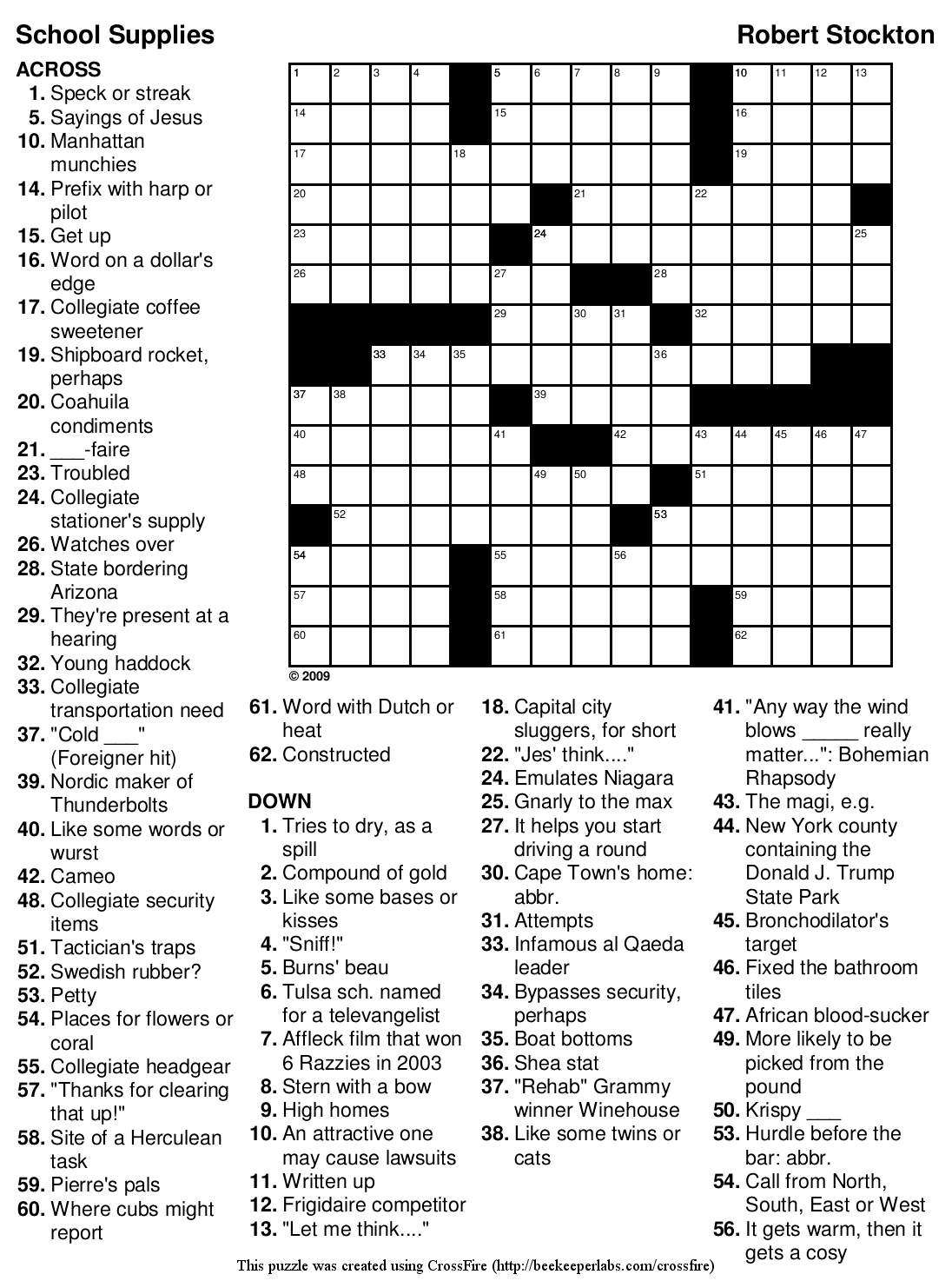 Printable Crosswords For Adults Free Printable Crossword Puzzles - Create A Crossword Puzzle Free Printable