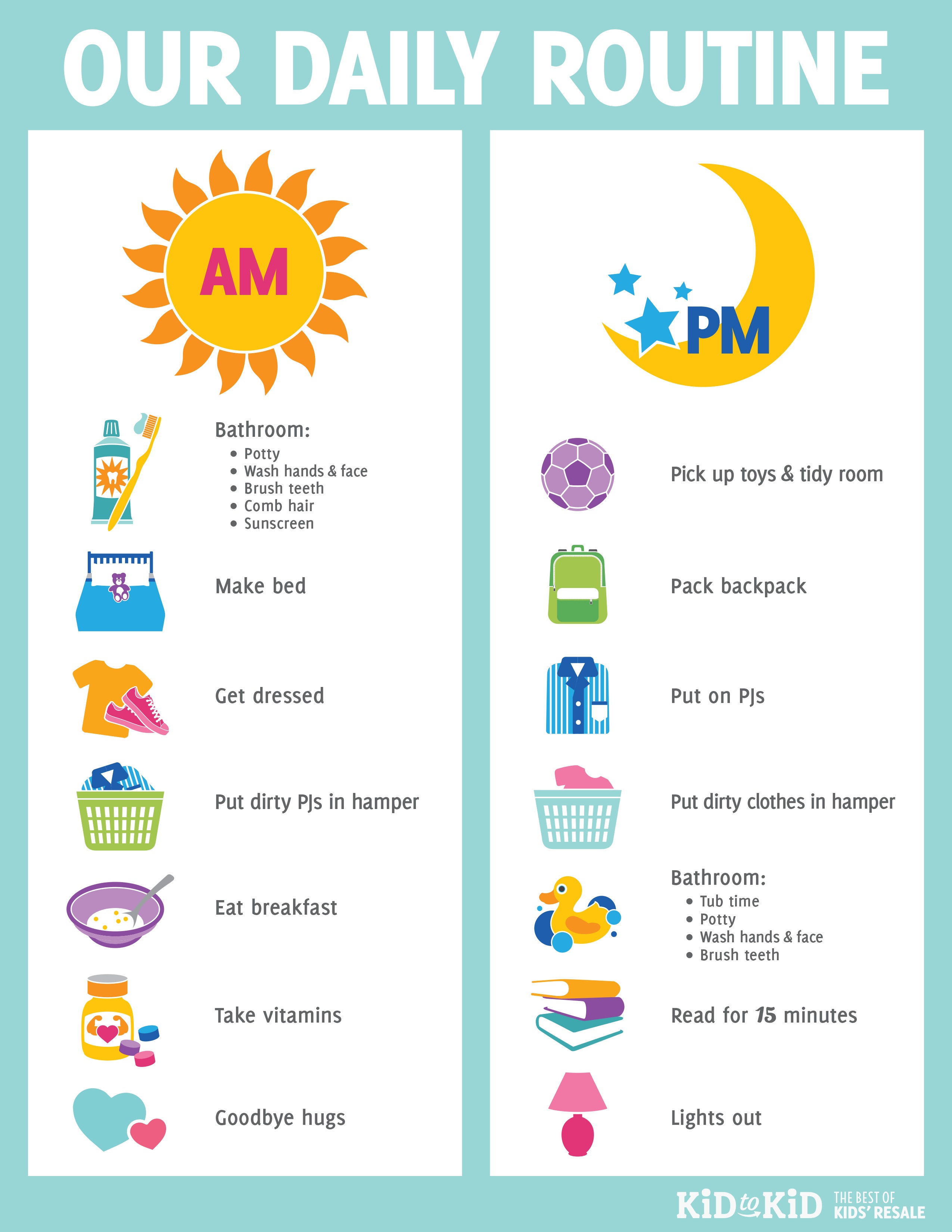 Basic Toddler Routine Chart Printable