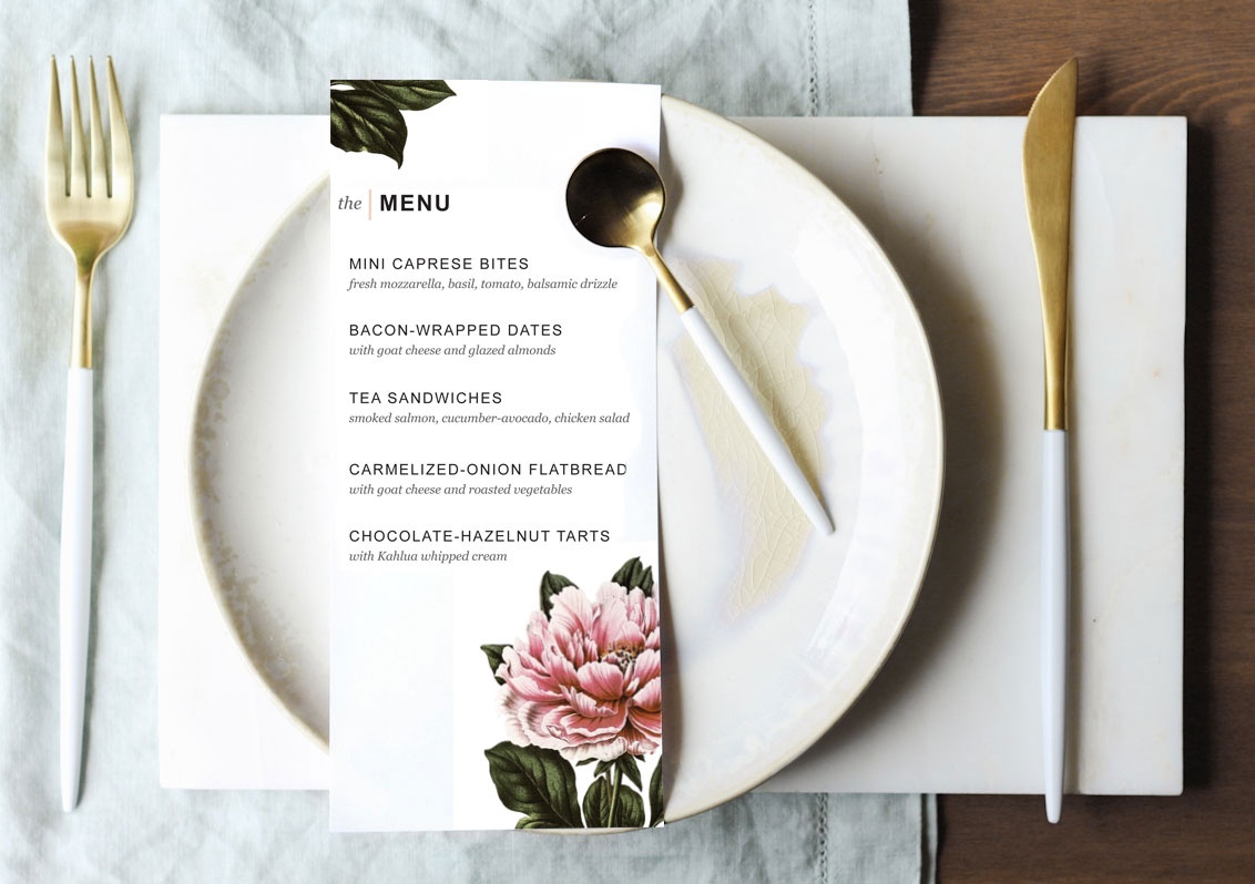 Printable Dinner Party Menu Template - Design. Create. Cultivate. - Free Printable Dinner Party Menu Template