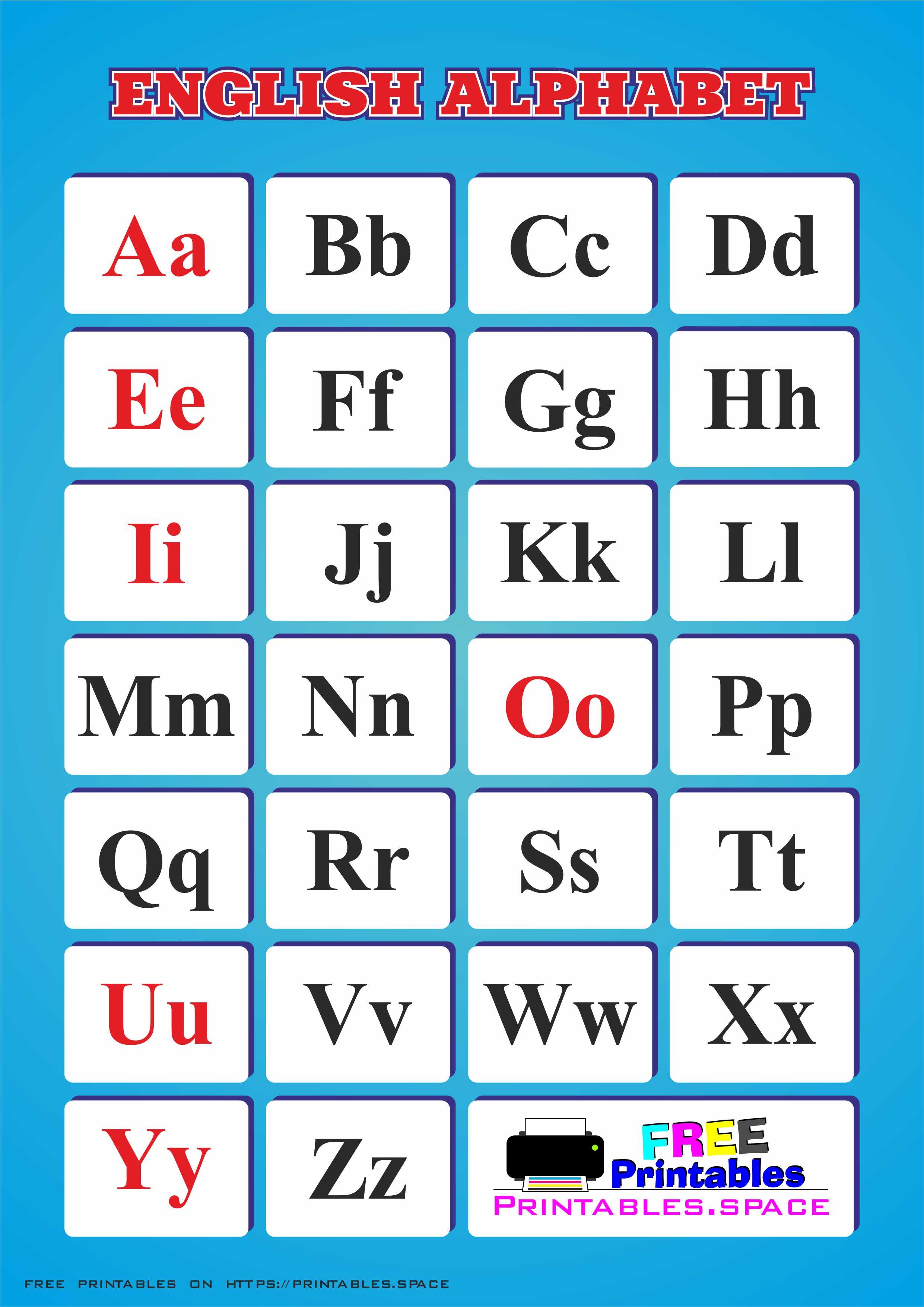 Printable English Alphabet - Free Download - Free Printables - Printable Alphabet Letters Free Download