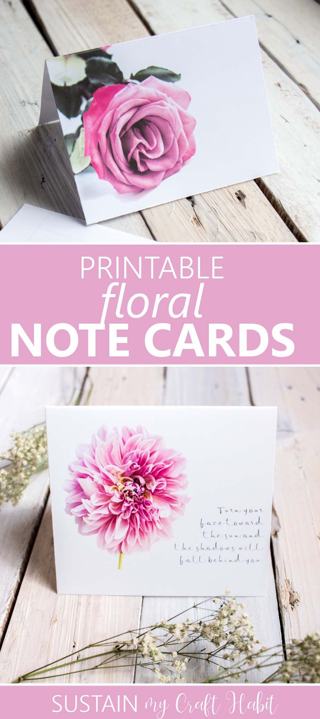 Printable Floral Note Cards Free Printables Pinterest Free