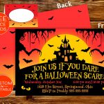 Printable Halloween Party Invitations Spooky Invite Custom | Etsy   Free Printable Halloween Place Cards