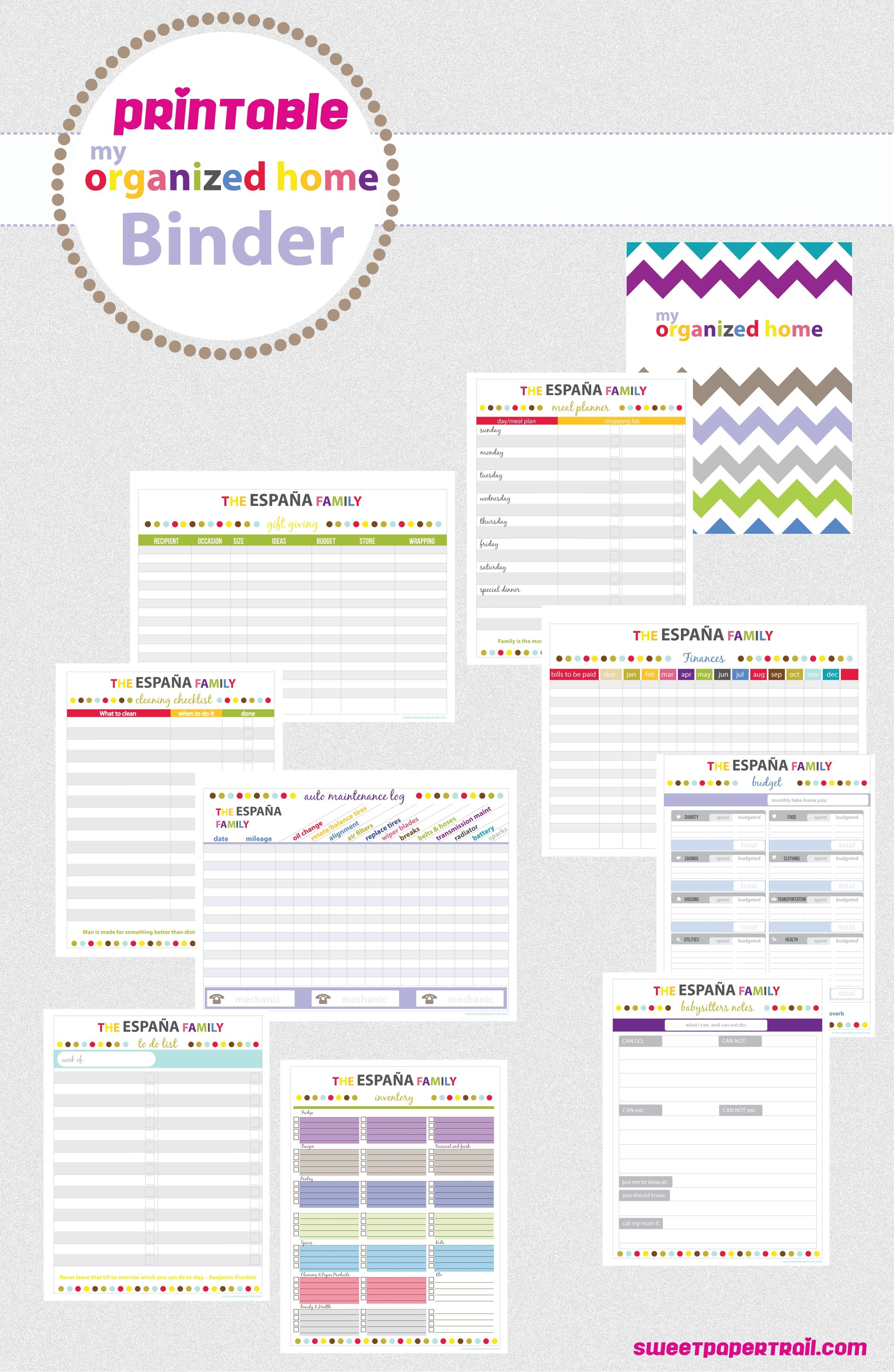 Printable Home Binder #organize #printable | Filofax - Free Printable Household Binder