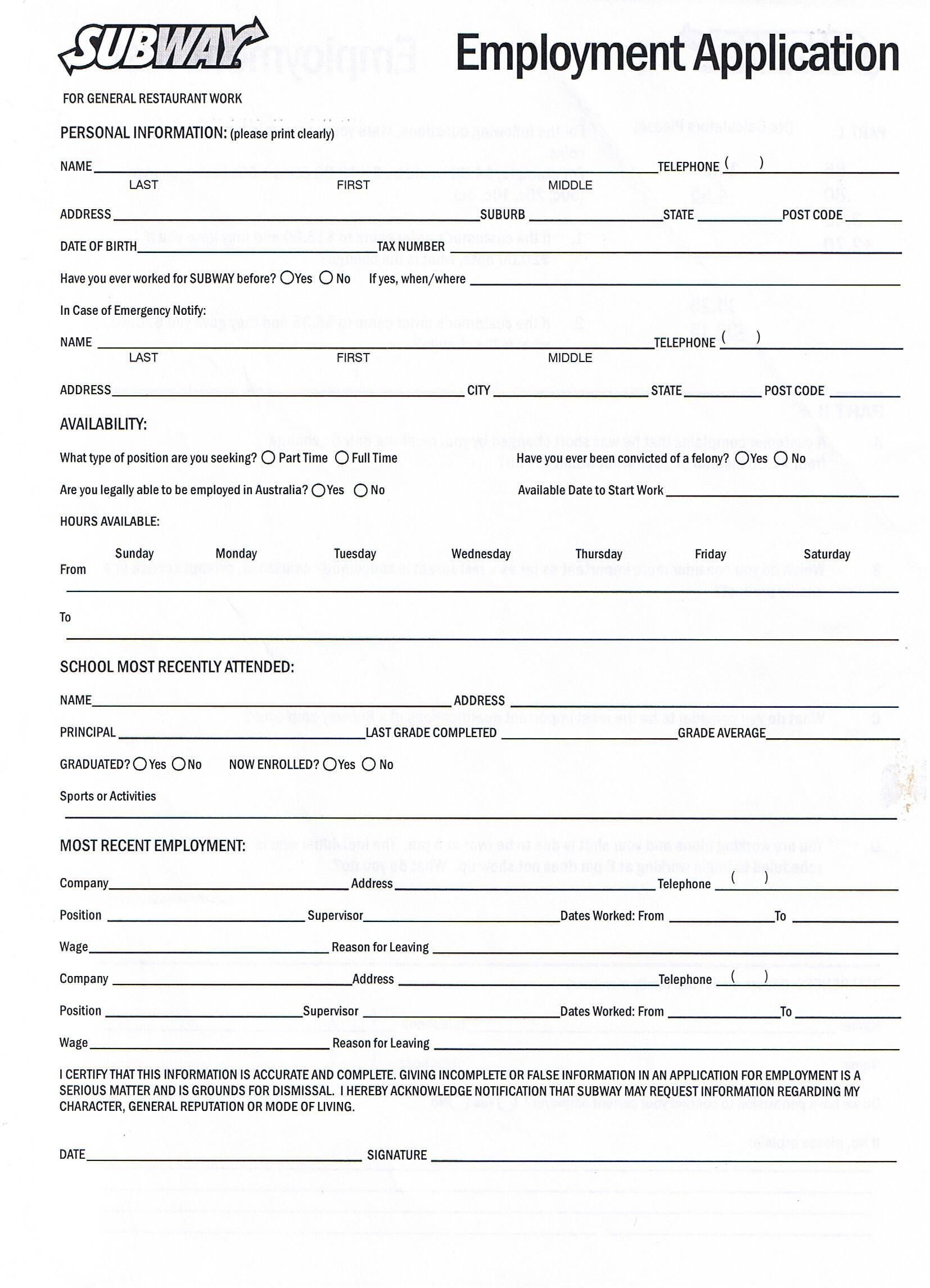 Printable Job Application Forms Online Forms, Download And Print - Free Printable Job Application Form