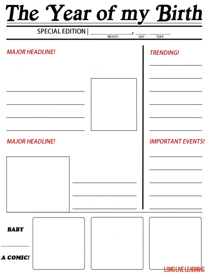Free Printable Newspaper Templates For Students