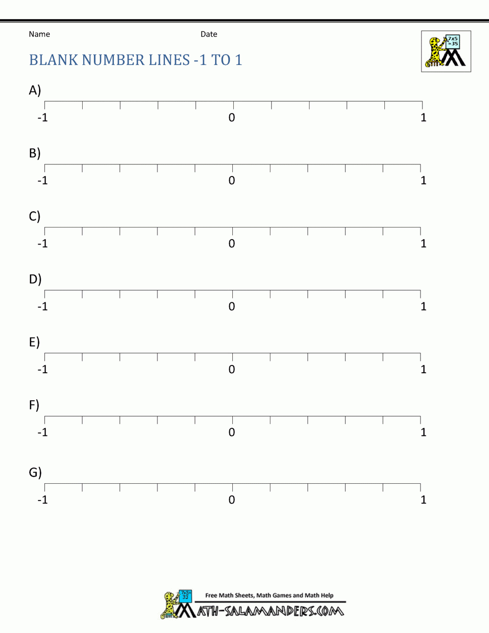 Printable Number Line - Positive And Negative Numbers - Free Printable Number Line