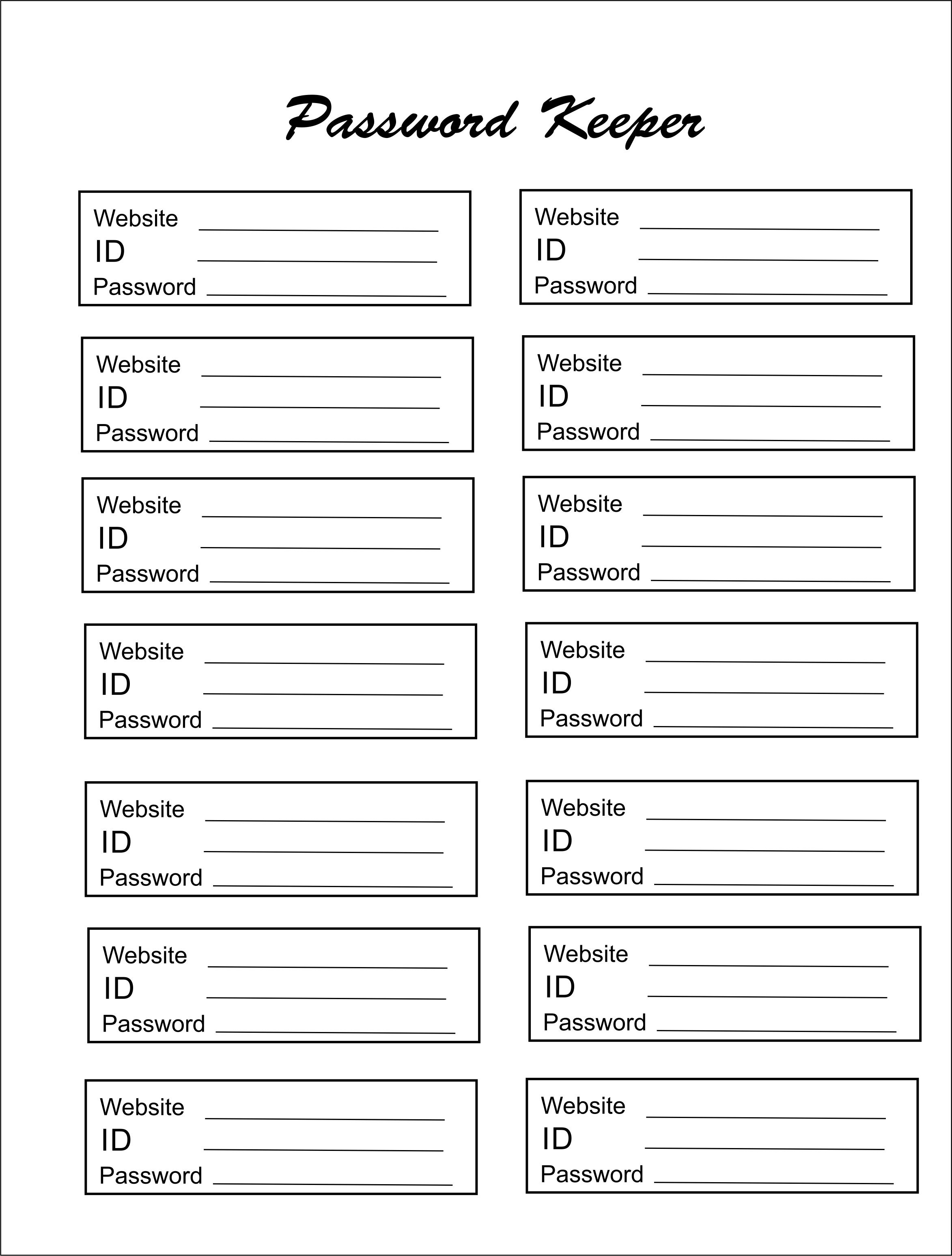 Printable Password Keeper | Printable! | Password Keeper, Password - Free Printable Password Keeper