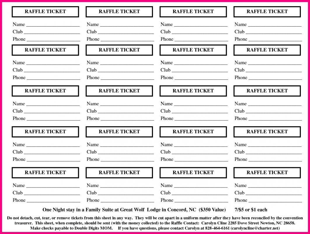 Printable Raffle Ticket Template - Kaza.psstech.co - Free Printable Raffle Ticket Template