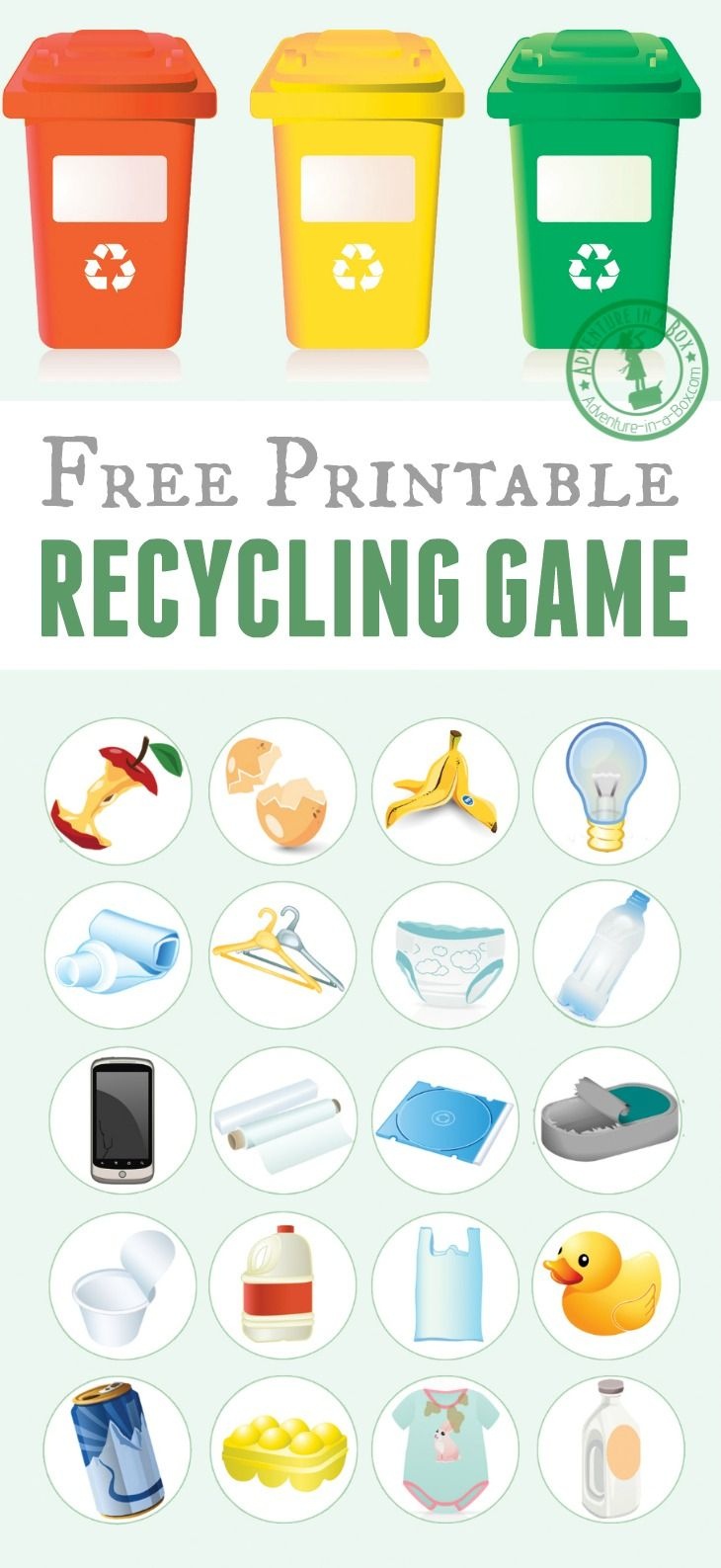 Printable Recycling Game | Free Printable Of The Day | Recycling - Free Printable Memory Exercises